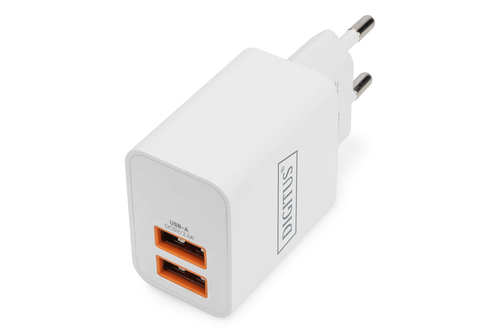 Digitus USB Charger 2xUSB-A 15W 2x24A white