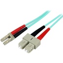 Startech.Com 10Gb Aqua Fiber Patch Cable - LC Multi-mode (M) - SC Multi-mode (M) - 2 m - Fiber Optic - 50 / 125 Micron - Aqua