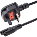 Startech.Com 1m Laptop Power Cord 2 Slot for UK - BS-1363 to C7 Power Cable Lead