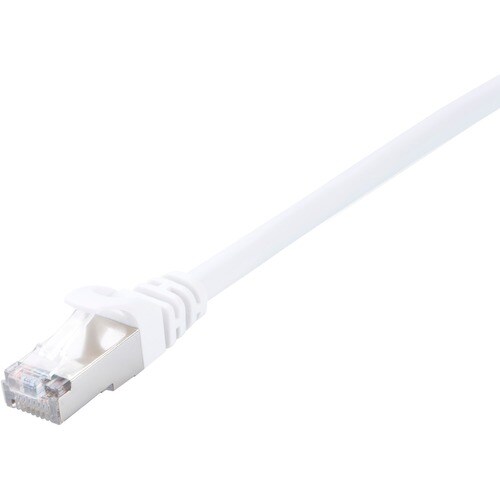 V7 White Cat6 Shielded (STP) Cable RJ45 Male to RJ45 Male 2m 6.6ft