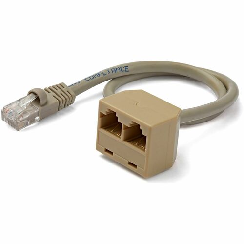 Startech.Com 2-to-1 RJ45 Splitter Cable Adapter - Network splitter - RJ-45 (M) - RJ-45 (F)