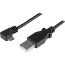 Startech.Com Micro-USB Charge-and-Sync Cable M/M - Right-Angle Micro-USB - 24 AWG - 2m (6ft.)