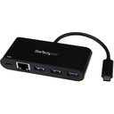 Startech.Com 3-Port USB 3.0 Hub with Gigabit Ethernet and Power Delivery - USB-C
