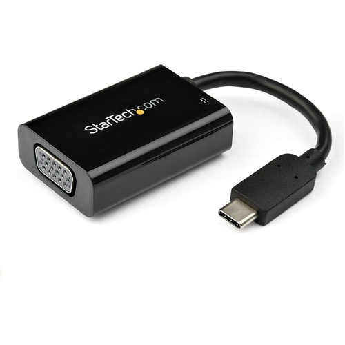 Startech.Com USB-C to VGA Adapter with USB Power Delivery - 60 Watts - Black
