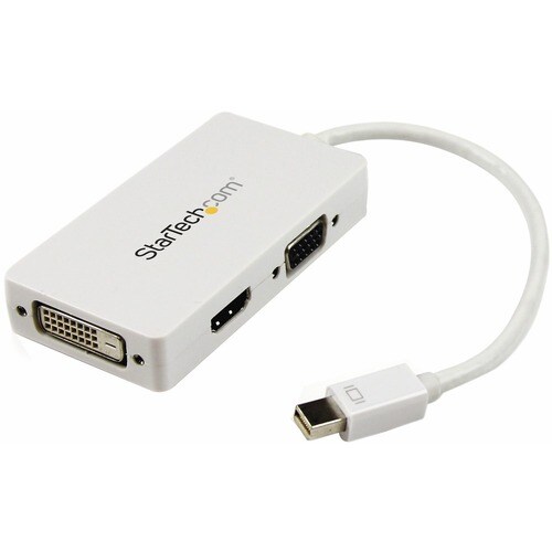 Startech.Com Travel A/V Adapter: 3-in-1 Mini DisplayPort to VGA DVI or HDMI Converter - White
