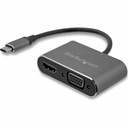 Startech.Com USB-C To VGA and HDMI Adapter - 2-in-1 - 4K 30Hz - Space Gray