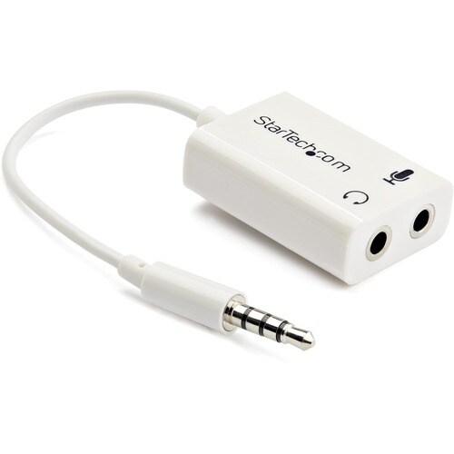 Startech.Com 3.5mm 4 Position to 2x 3 Position 3.5mm Headset Splitter Adapter M/F - White