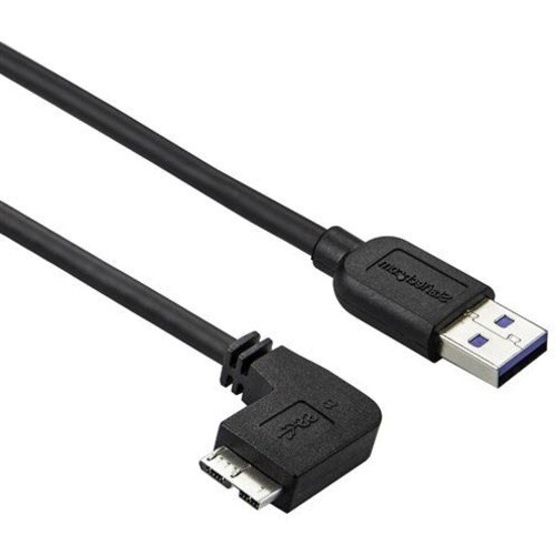 Startech.Com Slim Micro USB 3.0 Cable - M/M - Left-Angle Micro-USB - 0.5m (20in)