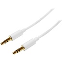 Startech.Com 2m White Slim 3.5mm Stereo Audio Cable - Male to Male