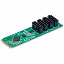 Startech.Com 4-Port M.2 to SATA Adapter Card, M.2 PCIe 3.0 to SATA HDD/SSD Expansion Card for Windows/macOS/Linux