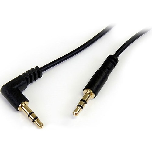 Startech.Com 1 ft Slim 3.5mm to Right Angle Stereo Audio Cable - M/M