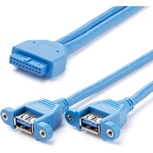 Startech.Com 2 Port Panel Mount USB 3.0 Cable - USB A to Motherboard Header Cable F/F