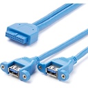 Startech.Com 2 Port Panel Mount USB 3.0 Cable - USB A to Motherboard Header Cable F/F