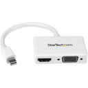 Startech.Com Travel A/V Adapter - 2-in-1 Mini DisplayPort to HDMI or VGA Converter - White