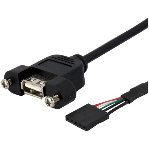 Startech.Com 1 ft Panel Mount USB Cable - USB A to Motherboard Header Cable F/F