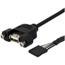 Startech.Com 1 ft Panel Mount USB Cable - USB A to Motherboard Header Cable F/F