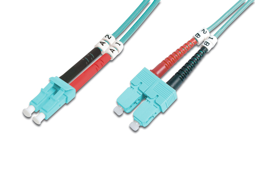 Digitus Fiber Optic Patch Cord, Duplex, LC/SC MultiMode, OM3, 50/125µ" , Length: 3M
