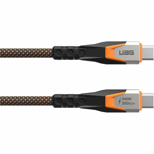 Urban Armor Gear SRGE 3.2 USB-C 20Gbps 240W Power Cable - Black/Orange