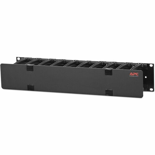 Apc Horizontal Cable Manager, 2U x 4" Deep, Single-Sided with Cover