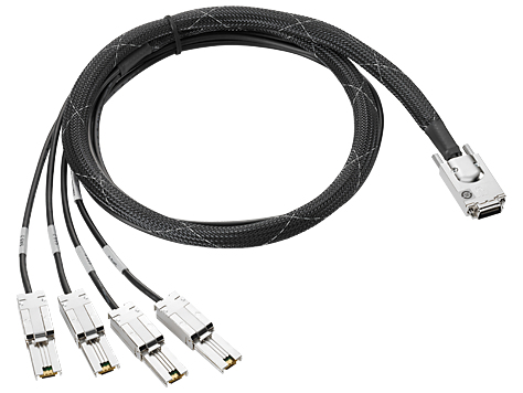Hewlett Packard Enterprise Mini SAS High Density to 4-lane Mini SAS External Fanout 4 Meter Cable