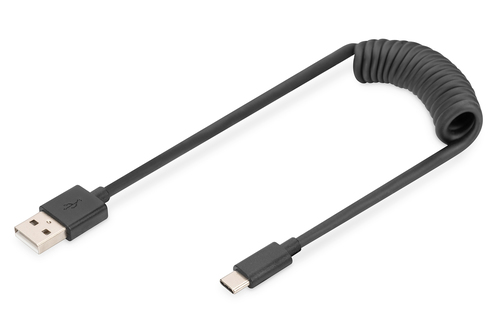 Digitus USB I TypeA to USB I Type C Spring cable