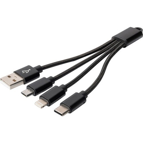 Digitus 3-in-1 Charger Cable, USB A - Lightning + Micro USB + Type-C