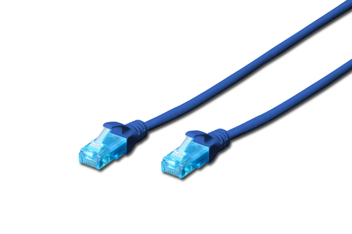 Digitus CAT5E U-UTP PAT.CABLE 1M BLUE   CU PVC A