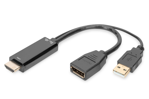 Digitus HDMIm to DP F with external Power 4K