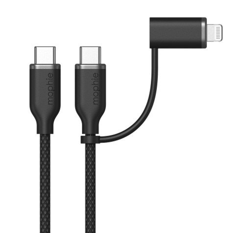 mophie chrgstrm USBC/USBC lightn 1mtr bl