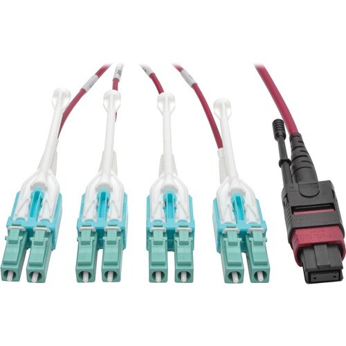 Tripp Lite N845-02M-8L-MG MTP/MPO to 8xLC Fan-Out Patch Cable, Magenta, 2 m