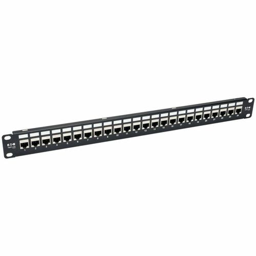 Tripp Lite 24-Port 1U Rack-Mount STP Shielded Cat6a Feedthrough Patch Panel, RJ45 Ethernet