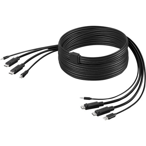 Belkin TAA DUAL DP/USB/AUD SKVM CBL, DP M/M; USB A/B, 10'