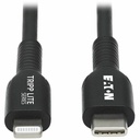 Tripp Lite USB-C to Lightning Sync/Charge Cable (M/M), MFi Certified, Black, 3 m (9.8 ft.)