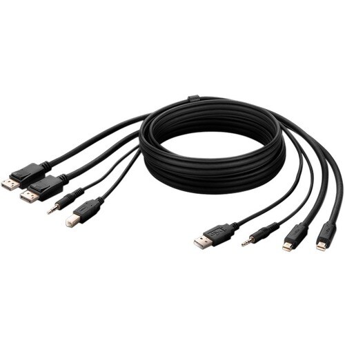 Belkin Dual MiniDP to DP + USB A/B + Audio Passive Combo KVM Cable