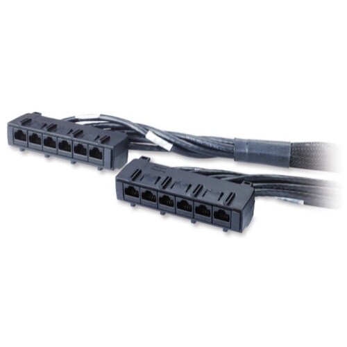 Apc Data Distrbution Cable, CAT6 UTP CMR 6XRJ-45 Black 9FT (2.7M)