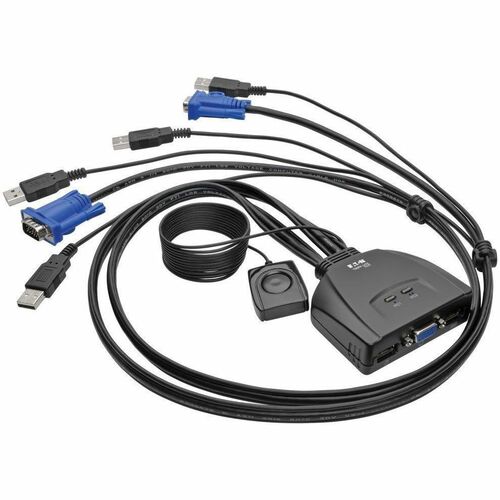 Tripp Lite 2-Port USB/VGA Cable KVM Switch with Cables and USB Peripheral Sharing
