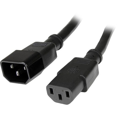 Startech.Com 3 ft 14AWG Computer Power Cord Extension - C14 to C13 Power Cable