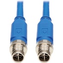 Tripp Lite NM12-601-01M-BL M12 X-Code Cat6 Ethernet Cable, M/M, Blue, 1 m (3.3 ft.)