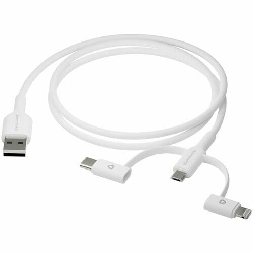 Dbramante1928 re-charge - 3in1 Cable-USB A to USB-A,C & Lightning - White