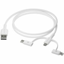 Dbramante1928 re-charge - 3in1 Cable-USB A to USB-A,C & Lightning - White