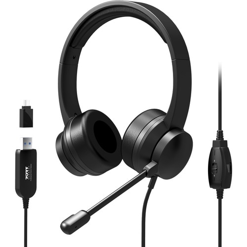Port Designs Comfort Office USB Stereo Headset With Microphone