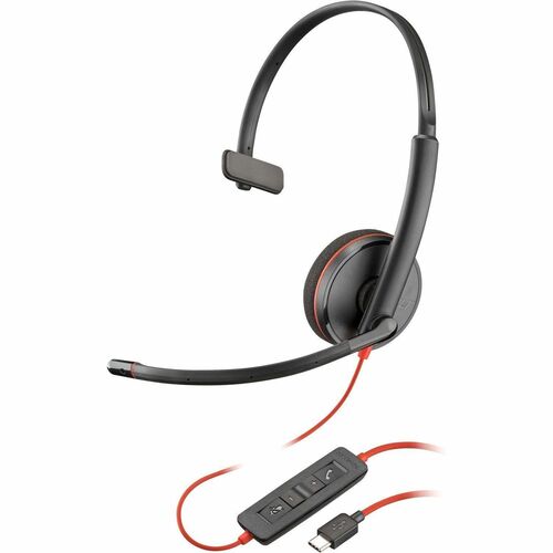Hp Blackwire 3210 Monaural USB-C Black Headset + USB-C/A Adapter (Bulk)
