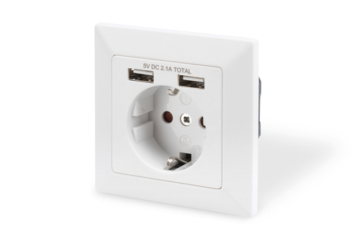Digitus SAFETY WALL OUTLET 2X USB USB OUTPUT T