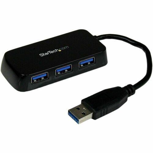 Startech.Com Portable 4 Port SuperSpeed Mini USB 3.0 Hub - Black