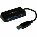 Startech.Com Portable 4 Port SuperSpeed Mini USB 3.0 Hub - Black