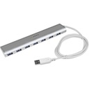 Startech.Com 7 Port Compact USB 3.0 Hub with Built-in Cable - Aluminum USB Hub - Silver