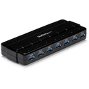 Startech.Com 7 Port SuperSpeed USB 3.0 Hub - Desktop USB Hub with Power Adapter - Black