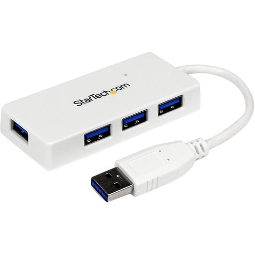 Startech.Com Portable 4 Port SuperSpeed Mini USB 3.0 Hub - White