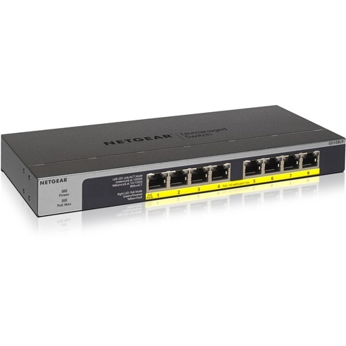 Netgear 8-Port PoE/PoE+ Gigabit Ethernet Unmanaged Switch (GS108LP)