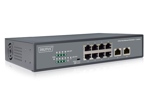 Digitus Fast Ethernet PoE Switch 8-port PoE + 2-